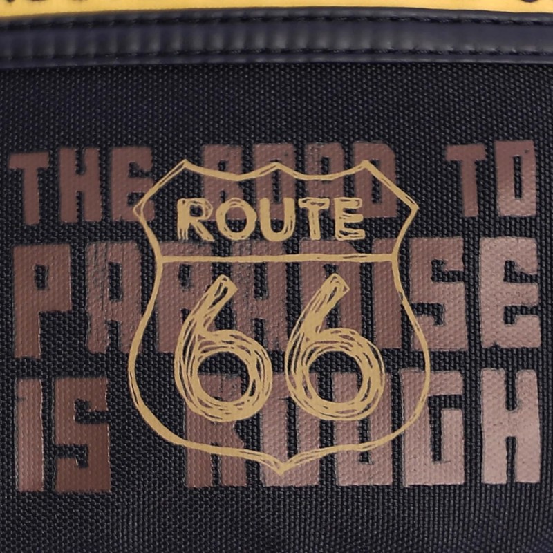 ROUTE 66 - Marsupio uomo - Marsupio uomo nero per ogni occasione, dispone di 3 scomparti e tasca interna con cerniera, uscita cavo per cuffie - Nero