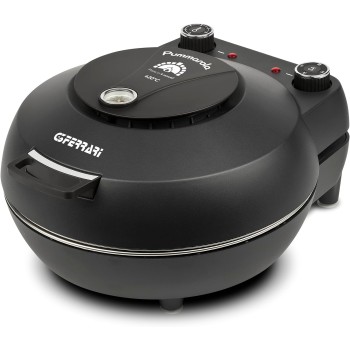 G3 Ferrari G10199 Forno Pizza "Pummarola", Fino a 420 °C, 1200W, 2 Pietre Refrattarie, Pareti fredde, Palette INOX, Ricettario incluso, Visore temperatura, Chiusura ammortizzata, Nero opaco