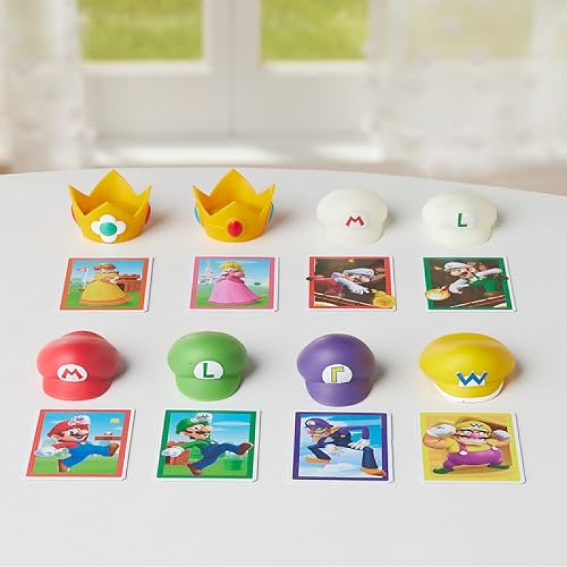 EPOCH Games - Super Mario - Cap Stacker, Gioco di Equilibrio e Strategia con Personaggi – Modello 7554