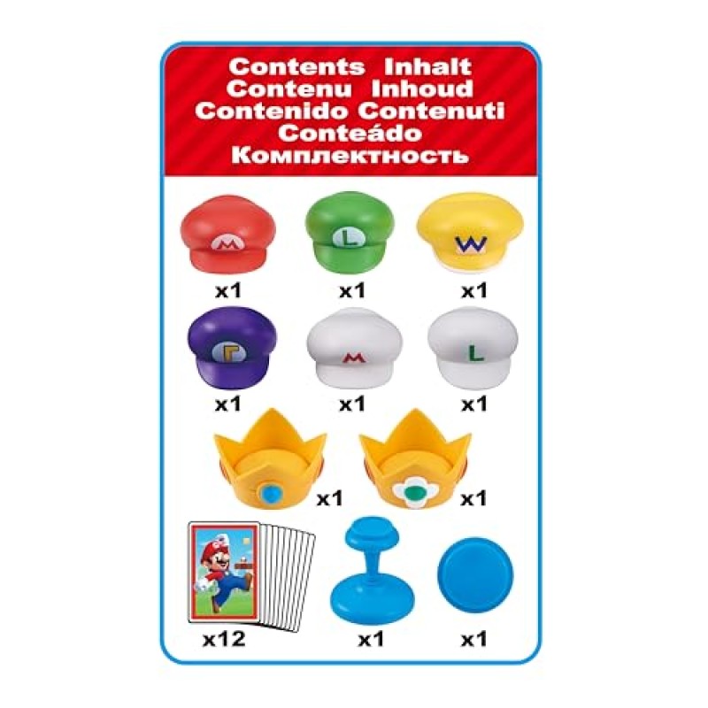 EPOCH Games - Super Mario - Cap Stacker, Gioco di Equilibrio e Strategia con Personaggi – Modello 7554