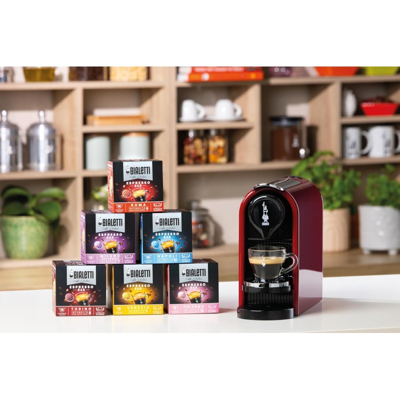 Bialetti Gioia PLUS, Macchina Caffè Espresso per Capsule in Alluminio, Incluse 48 Capsule, Funziona Esclusivamente con Capsule, Bianco - Bianco