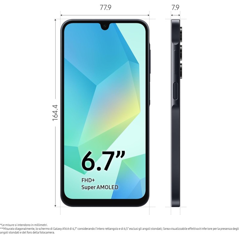 Samsung Galaxy A16, 3 Year Manufacturer's Warranty, Android 14, Super AMOLED Display 6.7" FHD+, 4GB RAM, 128GB, 5,000 mAh Battery, IP54, Expandable Memory, Black - Black Samsung Galaxy A16, 3 Year Manufacturer's Warranty, Android 14, Super AMOLED Display 6.7" FHD+, 4GB RAM, 128GB, 5,000 mAh Battery, IP54, Expandable Memory, Black - Black