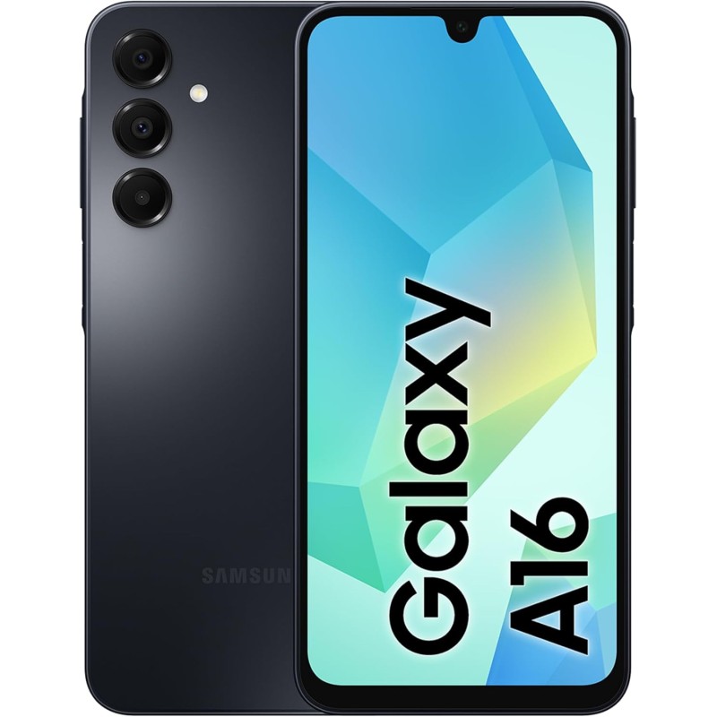 Samsung Galaxy A16, 3 Year Manufacturer's Warranty, Android 14, Super AMOLED Display 6.7" FHD+, 4GB RAM, 128GB, 5,000 mAh Battery, IP54, Expandable Memory, Black - Black Samsung Galaxy A16, 3 Year Manufacturer's Warranty, Android 14, Super AMOLED Display 6.7" FHD+, 4GB RAM, 128GB, 5,000 mAh Battery, IP54, Expandable Memory, Black - Black