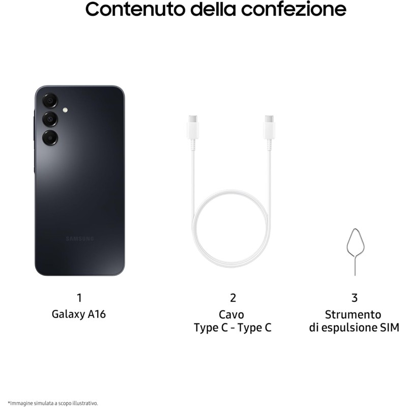 Samsung Galaxy A16, 3 Year Manufacturer's Warranty, Android 14, Super AMOLED Display 6.7" FHD+, 4GB RAM, 128GB, 5,000 mAh Battery, IP54, Expandable Memory, Black - Black Samsung Galaxy A16, 3 Year Manufacturer's Warranty, Android 14, Super AMOLED Display 6.7" FHD+, 4GB RAM, 128GB, 5,000 mAh Battery, IP54, Expandable Memory, Black - Black