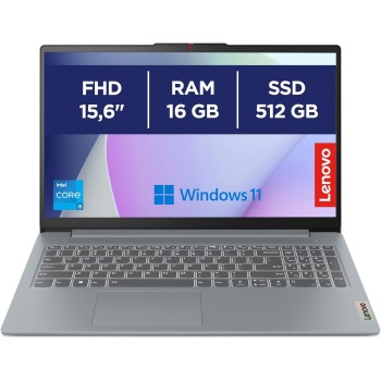 Lenovo IdeaPad Slim 3 Notebook 15,6” FHD (1920x1080), Intel Core i5-12450H, RAM 16GB, 512GB SSD, Grafica Integrata, WiFi 6, Windows 11 Home - Arctic Grey - 16GB | 512GB