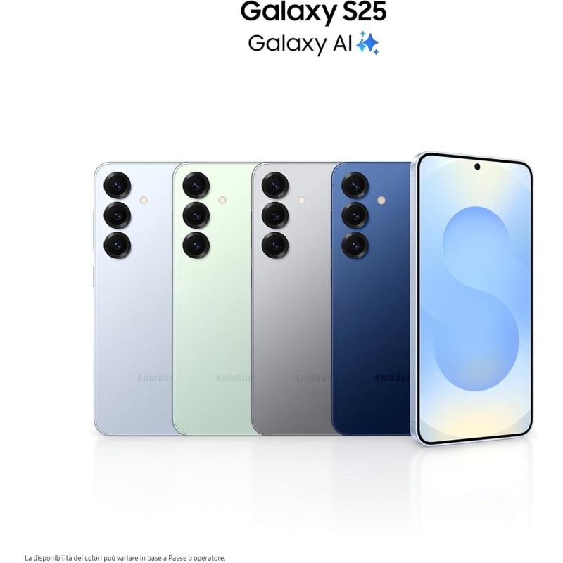 Samsung Galaxy S25 Smartphone AI, 3 anni di Garanzia del produttore, Display 6.2'' FHD+ Dynamic AMOLED 2X, Fotocamera 50MP, RAM 12GB, 128GB, 4.000 mAh, Silver shadow [Versione italiana] - 12GB+128GB Silver shadow
