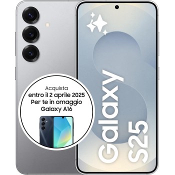 Samsung Galaxy S25 Smartphone AI, 3 anni di Garanzia del produttore, Display 6.2'' FHD+ Dynamic AMOLED 2X, Fotocamera 50MP, RAM 12GB, 128GB, 4.000 mAh, Silver shadow [Versione italiana] - 12GB+128GB Silver shadow