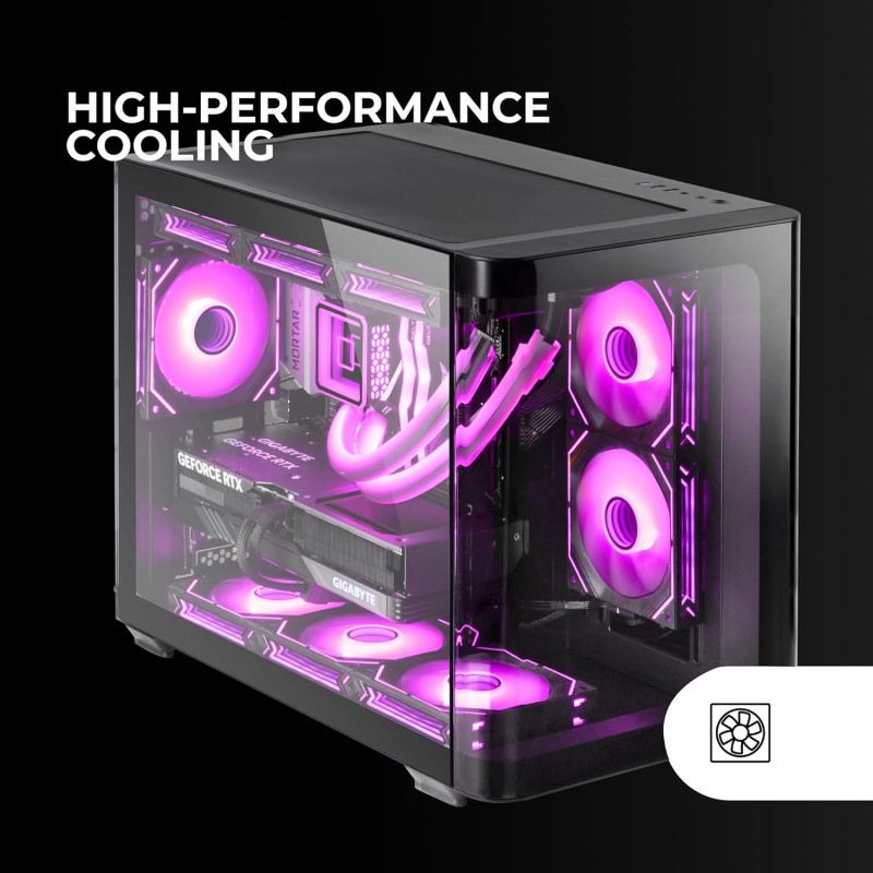 Mars Gaming MC-FUSIONM, Case Gaming Micro-ATX, Finestra Laterale e Frontale Curvo in Vetro Temperato, Minitower PC Doppia Camera, Supporto Raffreddamento a Liquido, Spazio Interno Ottimizzato, Nero Mars Gaming MC-FUSIONM, Case Gaming Micro-ATX, Finestra Laterale e Frontale Curvo in Vetro Temperato, Minitower PC Doppia Camera, Supporto Raffreddamento a Liquido, Spazio Interno Ottimizzato, Nero