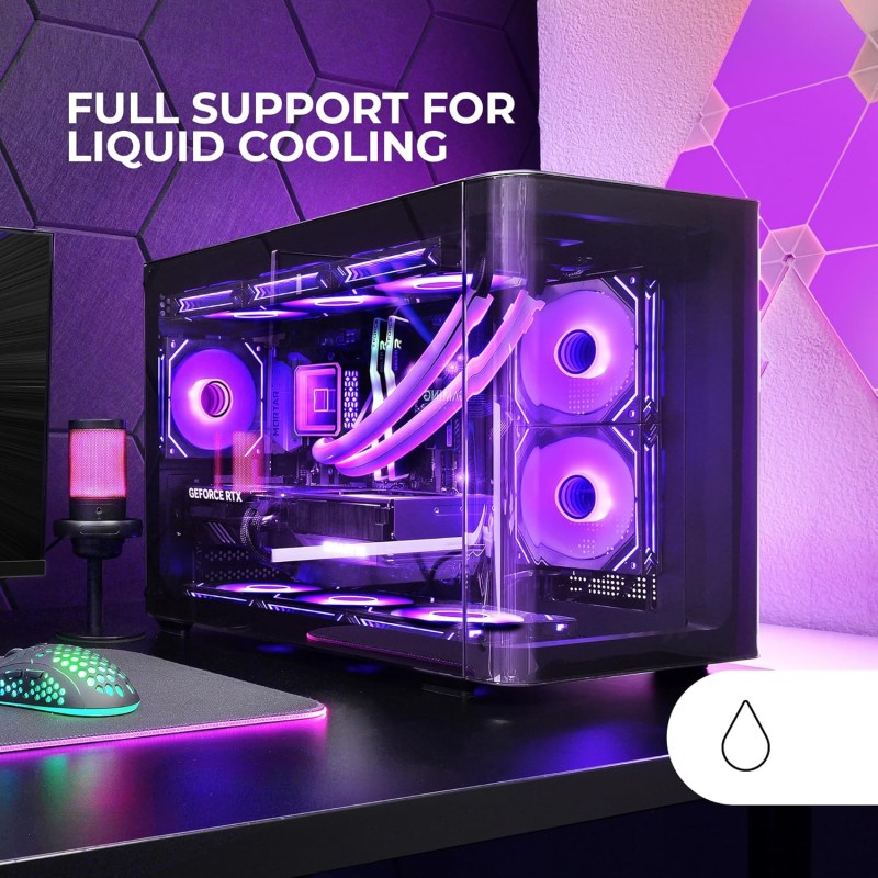 Mars Gaming MC-FUSIONM, Case Gaming Micro-ATX, Finestra Laterale e Frontale Curvo in Vetro Temperato, Minitower PC Doppia Camera, Supporto Raffreddamento a Liquido, Spazio Interno Ottimizzato, Nero Mars Gaming MC-FUSIONM, Case Gaming Micro-ATX, Finestra Laterale e Frontale Curvo in Vetro Temperato, Minitower PC Doppia Camera, Supporto Raffreddamento a Liquido, Spazio Interno Ottimizzato, Nero