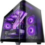 Mars Gaming MC-FUSIONM, Case Gaming Micro-ATX, Finestra Laterale e Frontale Curvo in Vetro Temperato, Minitower PC Doppia Camera, Supporto Raffreddamento a Liquido, Spazio Interno Ottimizzato, Nero