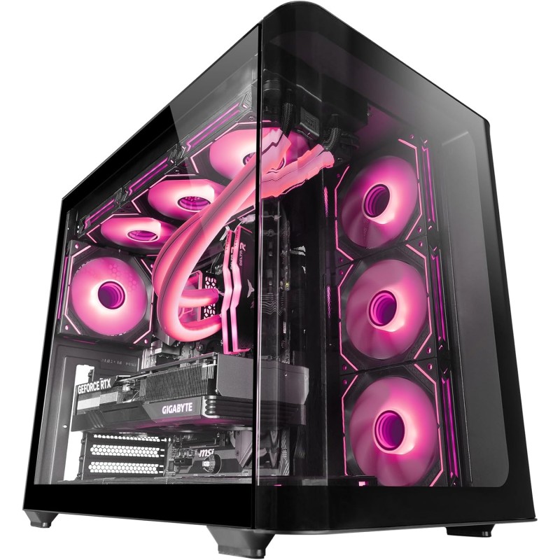 Mars Gaming MC-FUSION, Case Gaming ATX, Finestra Laterale e Frontale Curvo in Vetro Temperato Continuo, Semitower PC Doppia Camera, Supporto Raffreddamento a Liquido, Spazio Interno Ottimizzato, Nero Mars Gaming MC-FUSION, Case Gaming ATX, Finestra Laterale e Frontale Curvo in Vetro Temperato Continuo, Semitower PC Doppia Camera, Supporto Raffreddamento a Liquido, Spazio Interno Ottimizzato, Nero