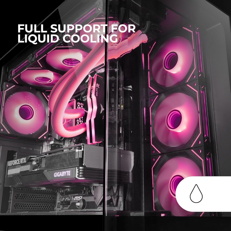 Mars Gaming MC-FUSION, Case Gaming ATX, Finestra Laterale e Frontale Curvo in Vetro Temperato Continuo, Semitower PC Doppia Camera, Supporto Raffreddamento a Liquido, Spazio Interno Ottimizzato, Nero Mars Gaming MC-FUSION, Case Gaming ATX, Finestra Laterale e Frontale Curvo in Vetro Temperato Continuo, Semitower PC Doppia Camera, Supporto Raffreddamento a Liquido, Spazio Interno Ottimizzato, Nero