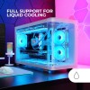 Mars Gaming MC-FUSIONM, Case Gaming Micro-ATX, Finestra Laterale e Frontale Curvo in Vetro Temperato, Minitower PC Doppia Camera, Supporto Raffreddamento a Liquido, Spazio Interno Ottimizzato, Bianco
