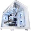 Mars Gaming MC-FUSIONM, Case Gaming Micro-ATX, Finestra Laterale e Frontale Curvo in Vetro Temperato, Minitower PC Doppia Camera, Supporto Raffreddamento a Liquido, Spazio Interno Ottimizzato, Bianco