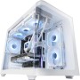 Mars Gaming MC-FUSIONM, Case Gaming Micro-ATX, Finestra Laterale e Frontale Curvo in Vetro Temperato, Minitower PC Doppia Camera, Supporto Raffreddamento a Liquido, Spazio Interno Ottimizzato, Bianco