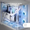 Mars Gaming MC-FUSION, Case Gaming ATX, Finestra Laterale e Frontale Curvo in Vetro Temperato Continuo, Semitower PC Doppia Camera, Supporto Raffreddamento a Liquido,Spazio Interno Ottimizzato,Bianco