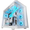 Mars Gaming MC-FUSION, Case Gaming ATX, Finestra Laterale e Frontale Curvo in Vetro Temperato Continuo, Semitower PC Doppia Camera, Supporto Raffreddamento a Liquido,Spazio Interno Ottimizzato,Bianco