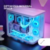 Mars Gaming MC-FUSION, Case Gaming ATX, Finestra Laterale e Frontale Curvo in Vetro Temperato Continuo, Semitower PC Doppia Camera, Supporto Raffreddamento a Liquido,Spazio Interno Ottimizzato,Bianco