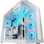 Mars Gaming MC-FUSION, Case Gaming ATX, Finestra Laterale e Frontale Curvo in Vetro Temperato Continuo, Semitower PC Doppia Camera, Supporto Raffreddamento a Liquido,Spazio Interno Ottimizzato,Bianco