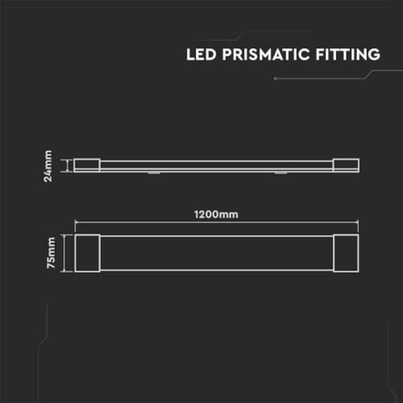 V-TAC 4x Plafoniere LED Lineari da Soffitto 120 CM - 40W - Chip Samsung - 4 Pezzi - Lampada Rettangolare 4800 Lumen IP20 per Parete, Garage, Negozio - Tubo LED Plafoniera - Luce 6400K Bianca Fredda
