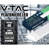 V-TAC 4x Plafoniere LED Lineari da Soffitto 120 CM - 40W - Chip Samsung - 4 Pezzi - Lampada Rettangolare 4800 Lumen IP20 per Parete, Garage, Negozio - Tubo LED Plafoniera - Luce 6400K Bianca Fredda