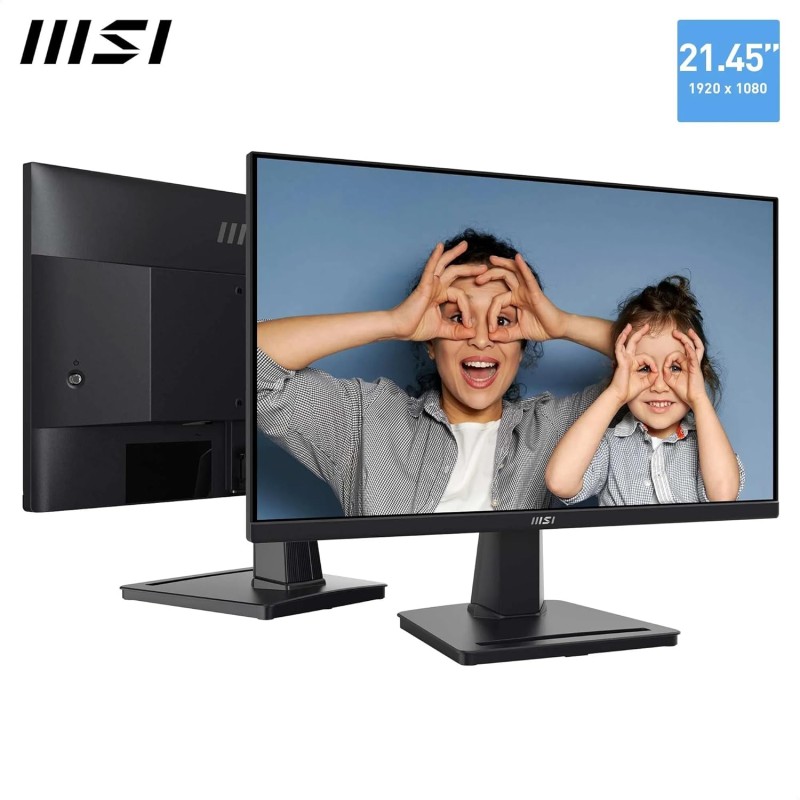 MSI PRO MP225V Monitor da Ufficio 21,5” Full HD – Pannello VA 1920 x 1080, 100 Hz, Schermo a Basso Affaticamento Visivo, Inclinabile – HDMI, D-Sub (VGA) - 22" Nero MSI PRO MP225V Monitor da Ufficio 21,5” Full HD – Pannello VA 1920 x 1080, 100 Hz, Schermo a Basso Affaticamento Visivo, Inclinabile – HDMI, D-Sub (VGA) - 22" Nero
