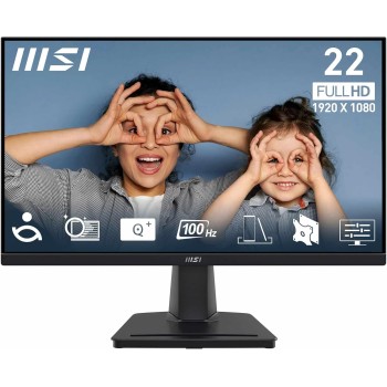 MSI PRO MP225V Monitor da Ufficio 21,5” Full HD – Pannello VA 1920 x 1080, 100 Hz, Schermo a Basso Affaticamento Visivo, Inclinabile – HDMI, D-Sub (VGA) - 22" Nero