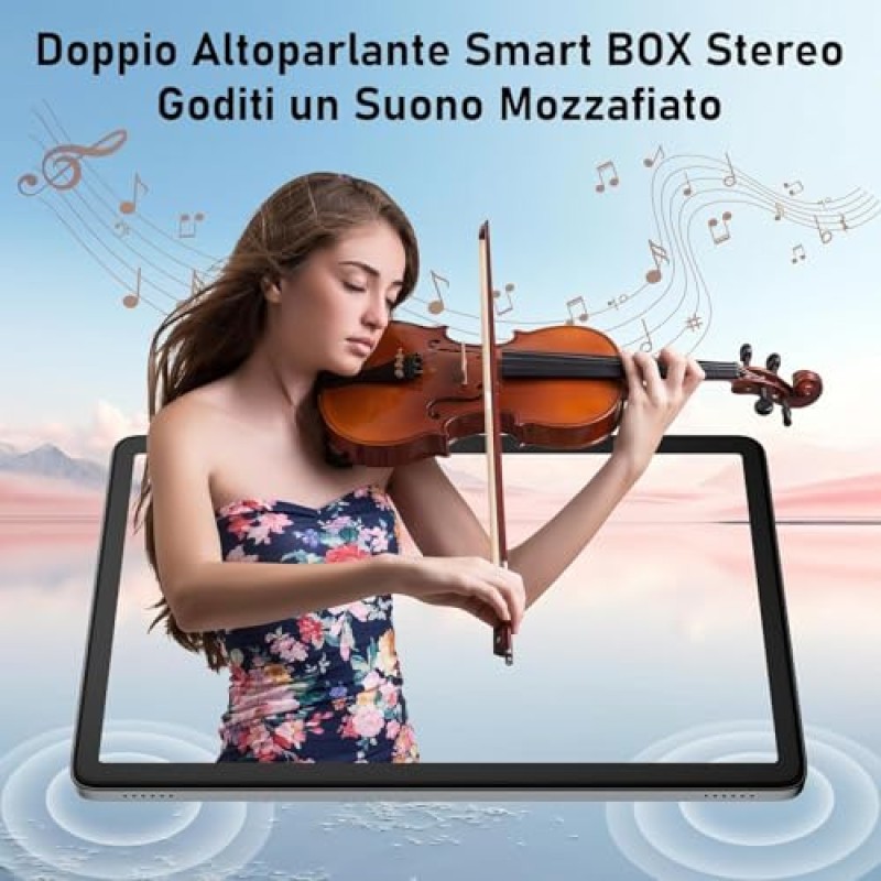 Blackview Tablet Android 15 Tab60 WiFi, 12 GB RAM + 128 GB ROM (2 TB TF), Octa Core WiFi 6, 1280 x 800 HD, 10 pollici PC Tablet,Widevine L1, 5100 mAh, Widevine L1/GMS/Face ID/8MP+5MP AI Camera