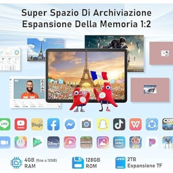 Blackview Tablet Android 15 Tab60 WiFi, 12 GB RAM + 128 GB ROM (2 TB TF), Octa Core WiFi 6, 1280 x 800 HD, 10 pollici PC Tablet,Widevine L1, 5100 mAh, Widevine L1/GMS/Face ID/8MP+5MP AI Camera Blackview Tablet Android 15 Tab60 WiFi, 12 GB RAM + 128 GB ROM (2 TB TF), Octa Core WiFi 6, 1280 x 800 HD, 10 pollici PC Tablet,Widevine L1, 5100 mAh, Widevine L1/GMS/Face ID/8MP+5MP AI Camera
