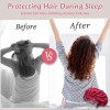 2 Pezzi Cuffia Seta Capelli Notte, Regolabile con Ampia Fascia Elastica, Doppia Faccia a Due Colori Cuffia Seta Capelli Ricci, Adatto Protezione per Capelli Lunghi/Ricci (Nero Rosso)