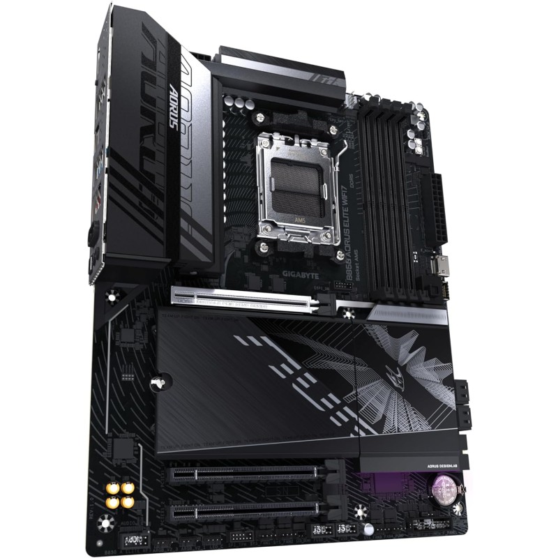 GIGABYTE B850 AORUS ELITE WIFI7 Scheda Madre - CPU AMD Ryzen Serie 9000, VRM digitale 14+2+2 fasi, fino a 8200MHz DDR5 (OC), 1xPCIe 5.0 + 2xPCIe 4.0 M.2, LAN 2,5, WIFI 7, USB 3.2 Gen 2x2 GIGABYTE B850 AORUS ELITE WIFI7 Scheda Madre - CPU AMD Ryzen Serie 9000, VRM digitale 14+2+2 fasi, fino a 8200MHz DDR5 (OC), 1xPCIe 5.0 + 2xPCIe 4.0 M.2, LAN 2,5, WIFI 7, USB 3.2 Gen 2x2