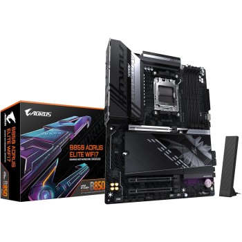 GIGABYTE B850 AORUS ELITE WIFI7 Scheda Madre - CPU AMD Ryzen Serie 9000, VRM digitale 14+2+2 fasi, fino a 8200MHz DDR5 (OC), 1xPCIe 5.0 + 2xPCIe 4.0 M.2, LAN 2,5, WIFI 7, USB 3.2 Gen 2x2
