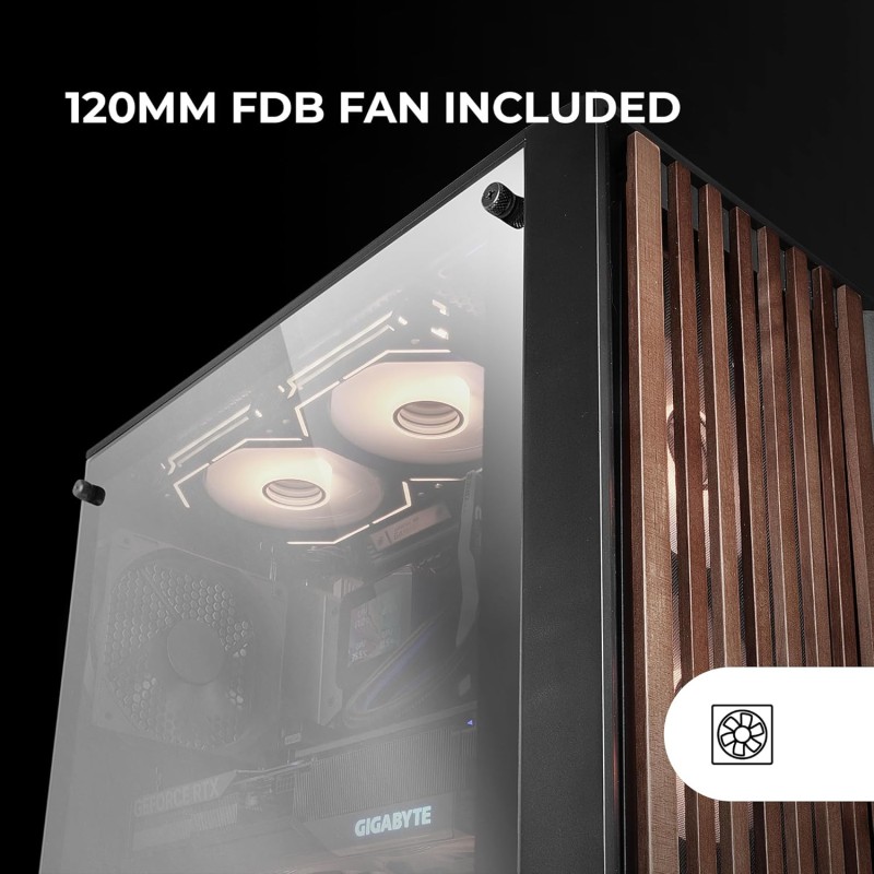 Mars Gaming MC-WOOD, Case PC ATX, Pannello Frontale Legno, Finestra Laterale in Vetro Cromato, Ventola FDB 120mm, Raffreddamento Liquido fino a 360mm, Doppia Camera, Gestione Cavi, Semi Tower PC, Nero Mars Gaming MC-WOOD, Case PC ATX, Pannello Frontale Legno, Finestra Laterale in Vetro Cromato, Ventola FDB 120mm, Raffreddamento Liquido fino a 360mm, Doppia Camera, Gestione Cavi, Semi Tower PC, Nero