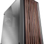 Mars Gaming MC-WOOD, Case PC ATX, Pannello Frontale Legno, Finestra Laterale in Vetro Cromato, Ventola FDB 120mm, Raffreddamento Liquido fino a 360mm, Doppia Camera, Gestione Cavi, Semi Tower PC, Nero