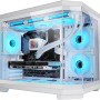 Mars Gaming MC-3TCOREM, Case Gaming Custom Micro-ATX, Tripla Finestra Vetro Temperato, Design Doppia Camera Laterale, Supporto Raffreddamento Liquido 360mm, Gestione Cavi, Mini Tower PC, USB-C, Bianco