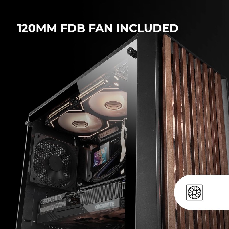 Mars Gaming MC-WOOD, Case PC ATX, Pannello Frontale Legno, Finestra Laterale in Vetro Temperato, Ventola FDB 120mm, Raffreddamento Liquido fino 360mm, Doppia Camera, Gestione Cavi, Semi Tower PC, Nero Mars Gaming MC-WOOD, Case PC ATX, Pannello Frontale Legno, Finestra Laterale in Vetro Temperato, Ventola FDB 120mm, Raffreddamento Liquido fino 360mm, Doppia Camera, Gestione Cavi, Semi Tower PC, Nero