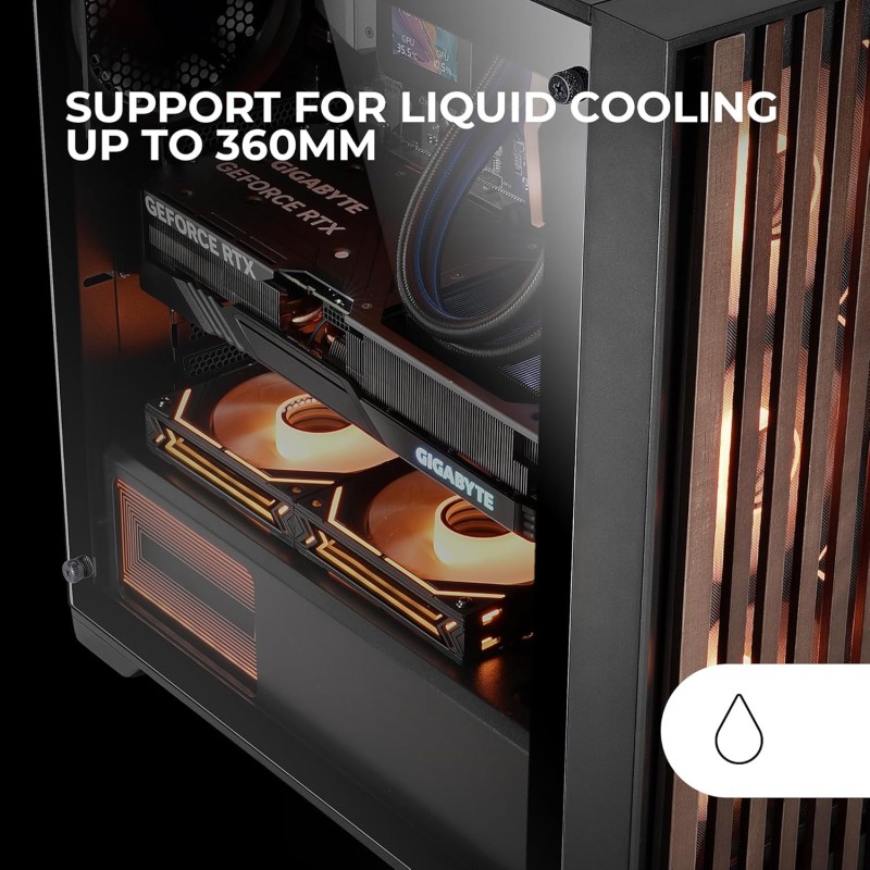 Mars Gaming MC-WOOD, Case PC ATX, Pannello Frontale Legno, Finestra Laterale in Vetro Temperato, Ventola FDB 120mm, Raffreddamento Liquido fino 360mm, Doppia Camera, Gestione Cavi, Semi Tower PC, Nero Mars Gaming MC-WOOD, Case PC ATX, Pannello Frontale Legno, Finestra Laterale in Vetro Temperato, Ventola FDB 120mm, Raffreddamento Liquido fino 360mm, Doppia Camera, Gestione Cavi, Semi Tower PC, Nero