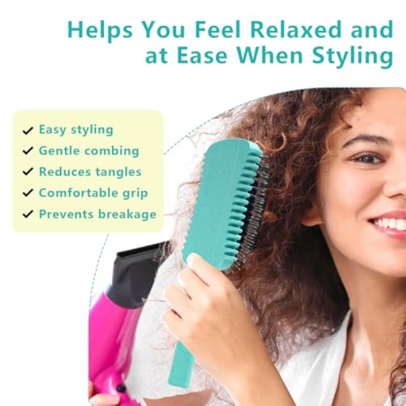 Spazzola Capelli Ricci, Ergonomico Spazzola Ricci Styling per Evitare Danni da Rottura, per Pettinare e Acconciare i Capelli Bagnati e Asciutti - Verde Spazzola Capelli Ricci, Ergonomico Spazzola Ricci Styling per Evitare Danni da Rottura, per Pettinare e Acconciare i Capelli Bagnati e Asciutti - Verde