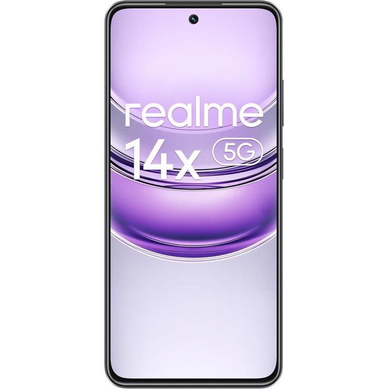 realme 14x 5G Smartphone 6+128GB, MediaTek Dimensity 6300, Fotocamera da 50MP, Display curvo da 120Hz, Batteria massiva da 5000mAh, Cellulari Android 15, Octa-core, Nero (senza adattatore) - 6+128GB Nero realme 14x 5G Smartphone 6+128GB, MediaTek Dimensity 6300, Fotocamera da 50MP, Display curvo da 120Hz, Batteria massiva da 5000mAh, Cellulari Android 15, Octa-core, Nero (senza adattatore) - 6+128GB Nero