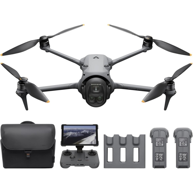 DJI Mavic 4 Pro Combo Creator 512 GB con DJI RC Pro 2, drone con tripla fotocamera dotato di fotocamera Hasselblad da 100 MP con CMOS 4/3, volo fino a 51 minuti, tre batterie, hub di ricarica e altro