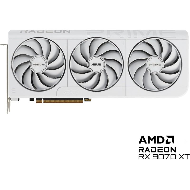 ASUS PRIME AMD RX 9070 OC Edition, Scheda Grafica 16 GB GDDR6, 256 Bit, PCIe 5.0, 1 HDMI 2.1, 3 DisplayPort 2.1, Software GPU Tweak III, Nero, PRIME-RX9070-O16G - O16 GB