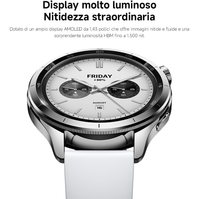Xiaomi Watch S4, Smartwatch, Corona Rotante, Ghiera Intercambiabile, Schermo AMOLED da 1.43", Fino a 15 giorni di autonomia, Monitoraggio Salute, HyperOS 2.0, 150+ modalità sportive - Arcobaleno Xiaomi Watch S4, Smartwatch, Corona Rotante, Ghiera Intercambiabile, Schermo AMOLED da 1.43", Fino a 15 giorni di autonomia, Monitoraggio Salute, HyperOS 2.0, 150+ modalità sportive - Arcobaleno