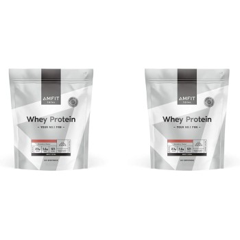 Marchio Amazon - Amfit Nutrition Proteine del Siero di Latte in Polvere, Fragola, 33 porzioni, 1 kg (Confezione da 2) - 1 kg (Confezione da 2)