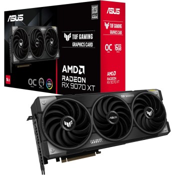 ASUS TUF Gaming AMD RX 9070 XT OC Edition, Scheda Grafica 16 GB GDDR6, 256 Bit, PCIe 5.0, 1 HDMI 2.1, 3 DisplayPort 2.1, Software GPU Tweak III, Nero, TUF-RX9070XT-O16G-GAMING - O16 GB