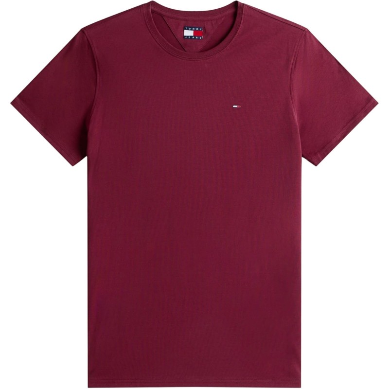 Tommy Jeans Uomo T-Shirt Maniche Corte Tjm Original Slim - M Red (Red Wine)