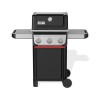 Weber Barbecue a gas Spirit E-310/3 bruciatori, accensione Snap-Jet, ruote resistenti e griglia di riscaldamento, superficie di 51 x 46cm, compatibile con le guide laterali Weber Works, nero/argento