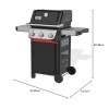 Weber Barbecue a gas Spirit E-310/3 bruciatori, accensione Snap-Jet, ruote resistenti e griglia di riscaldamento, superficie di 51 x 46cm, compatibile con le guide laterali Weber Works, nero/argento