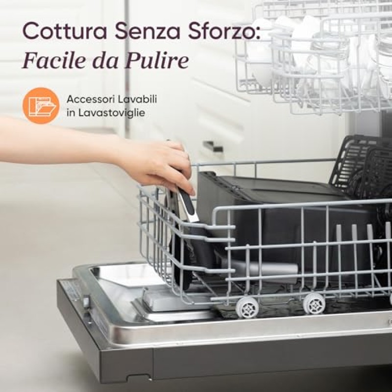 COSORI Friggitrice ad Aria 10 Litri, 7 in 1 Doppia Resistenza TwinFry con Doppio Cestello 5L&5L e Separatore Rimovibile, 2800W Air Fryer WiFi, 40-240℃, 70 Ricette Online, TF-102S - 10 L Grigio Profondo