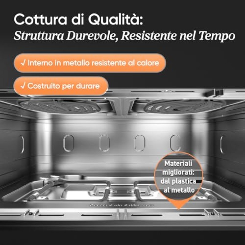 COSORI Friggitrice ad Aria 10 Litri, 7 in 1 Doppia Resistenza TwinFry con Doppio Cestello 5L&5L e Separatore Rimovibile, 2800W Air Fryer WiFi, 40-240℃, 70 Ricette Online, TF-102S - 10 L Grigio Profondo