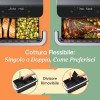 COSORI Friggitrice ad Aria 10 Litri, 7 in 1 Doppia Resistenza TwinFry con Doppio Cestello 5L&5L e Separatore Rimovibile, 2800W Air Fryer WiFi, 40-240℃, 70 Ricette Online, TF-102S - 10 L Grigio Profondo